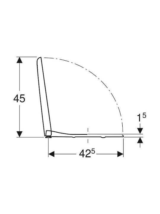 Geberit Smyle Καπάκι Λεκάνης Πλαστικό 35,5x45cm Λευκό