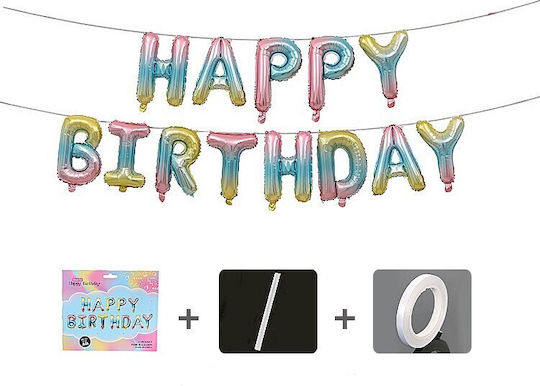 Flippy Foil Balloon Set Happy Birthday 40 Cm Multicolor