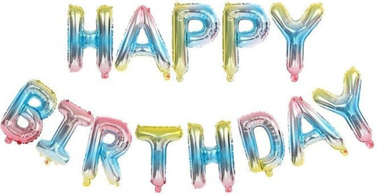 Flippy Foil Balloon Set Happy Birthday 40 Cm Multicolor