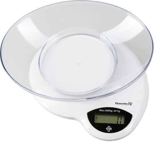 Hausberg Cântar Digital De Bucătărie Cu Bol Până La 3kg Alb