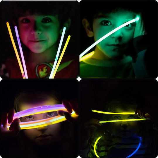 Set 100 Brățări Luminate Colorate pentru Petreceri, Bețe Fluorescente Glow Albastre Bebelogic