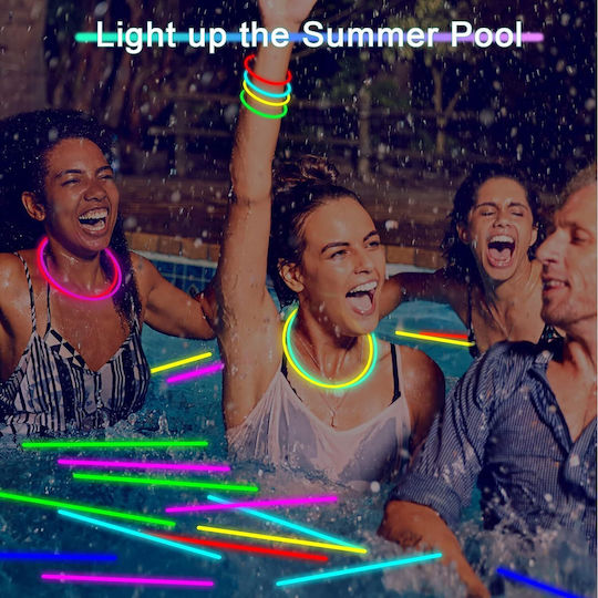Set 100 Brățări Luminate Colorate pentru Petreceri, Bețe Fluorescente Glow Albastre Bebelogic