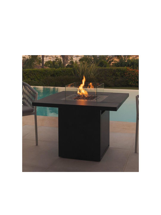 Planika Square Table Kamin Draußen Metallisch Schwarz 90x90x79.7cm Planika Square Table Kamin Draußen Metallisch Schwarz 90x90x79.7cm