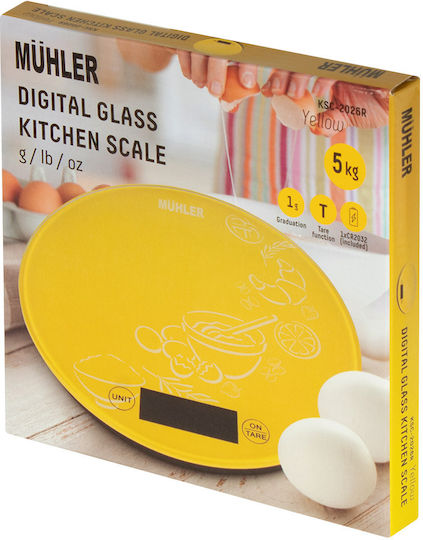 Muhler Digital Kitchen Scale Up To 5kg Yellow