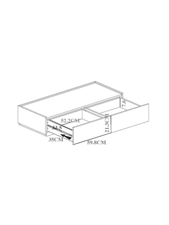 Συρταριέρα Креватокамарас Дървена Sonlen Oak 120x40x72бр