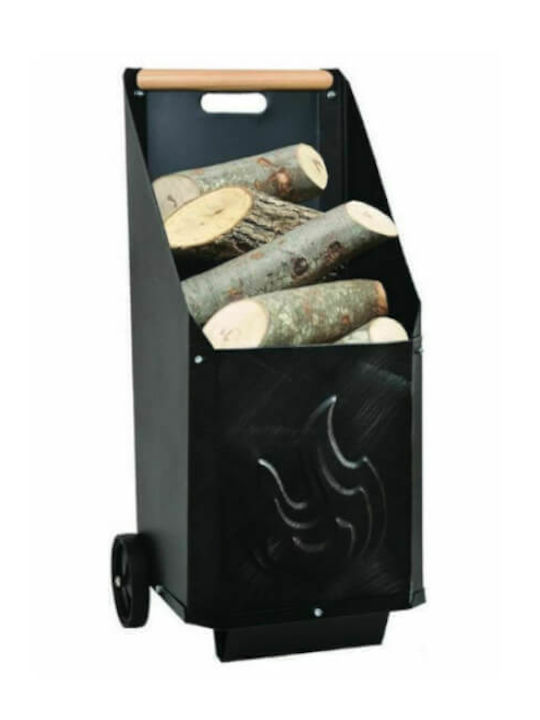 03762 Металик Дървени Товарни Колички 45x55x90см Black with bronze accents