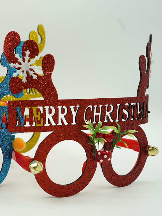 Weihnachtsbekleidungsaccessoires Weihnachtsfeier Brillen Runde Rote Aus Kunststoff Polyester Flippy