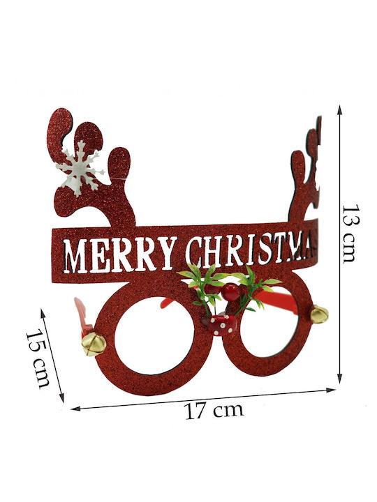 Weihnachtsbekleidungsaccessoires Weihnachtsfeier Brillen Runde Rote Aus Kunststoff Polyester Flippy