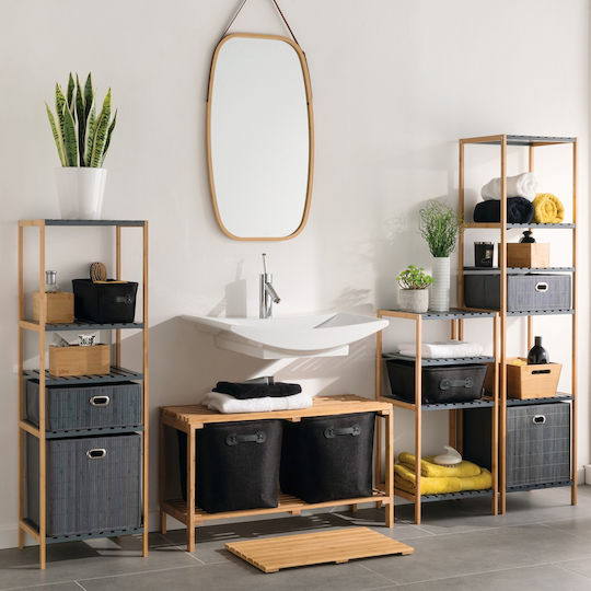 Atmosphera Floor Bathroom Shelf Bamboo with 2 Shelves 78x32x45.5cm Brown