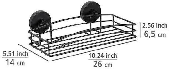 Wenko An der Wand montiert Badezimmerregal Metallisch 26x14x6.5cm Schwarz