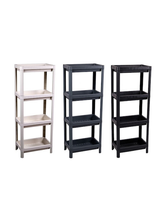 Sidirela Floor Bathroom Shelf Plastic with 4 Shelves 35x23x100cm Black