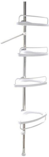 Corner Wall Mounted Bathroom Shelf Plastic with 4 Shelves Blue