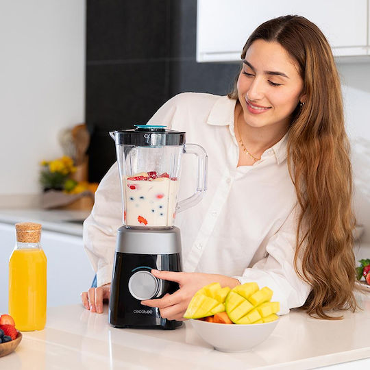 Cecotec Power Black Titanium Blender with Plastic Jug 1.5 lt 1300W Black