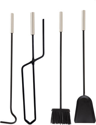 Zogometal Cleștar pentru șemineu Matte Nickel-Black