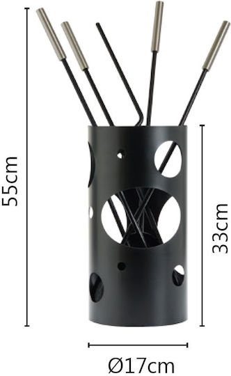 Zogometal 1230-K30 Σετ Εργαλείων Τζακιού με Κουβά Ιβουάρ