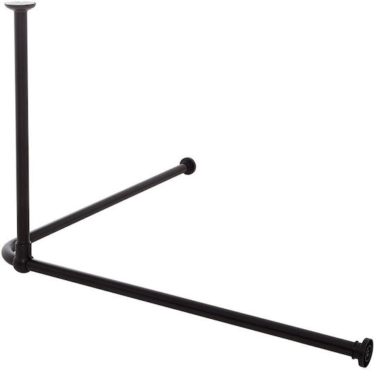 60 Ø 28 Mm Black Ceiling Support Bathroom Bracket Corner Sealskin