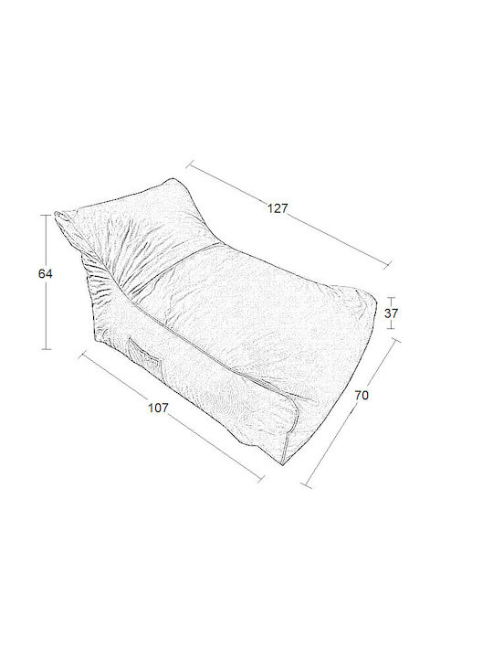Bean Bag Chair Sunbed Waterproof Derek Gray 70x106x67cm