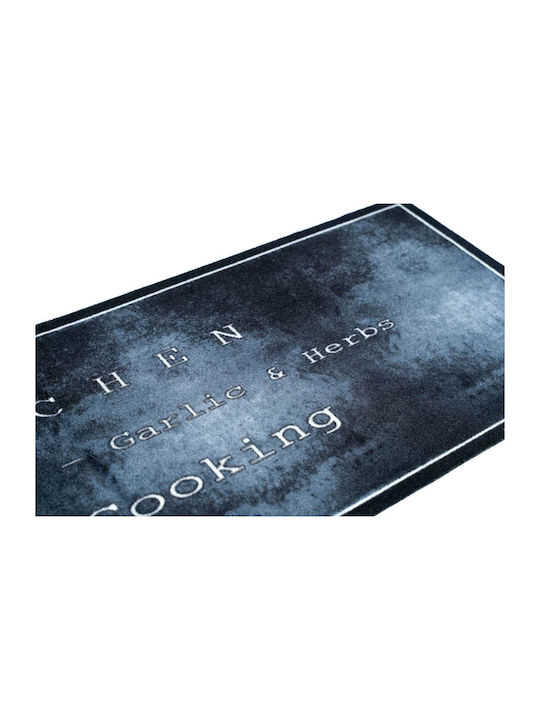 Sdim Love Cooking Küchenmatte für den Flur mit rutschfestem Unterlage Black 50x150εκ.