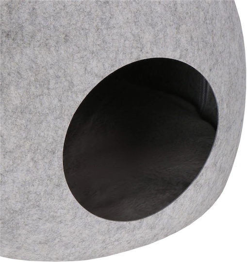 Cat Dog Bed Soft Fluffy Non-slip Detachable Pillow 38x36x36 Cm Gray