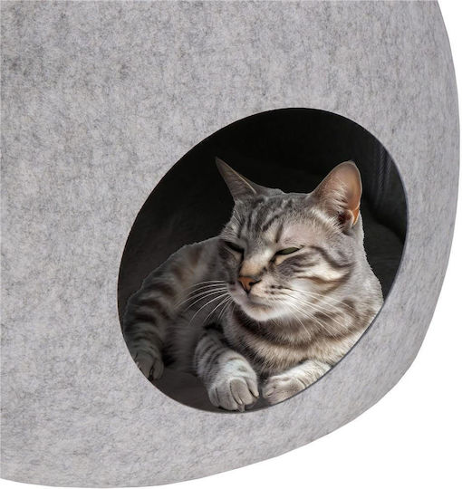 Cat Dog Bed Soft Fluffy Non-slip Detachable Pillow 38x36x36 Cm Gray