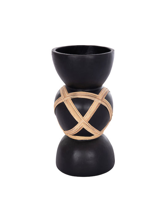 HomeMarkt Decorative Vase Maynard Black 32x32x62.5cm