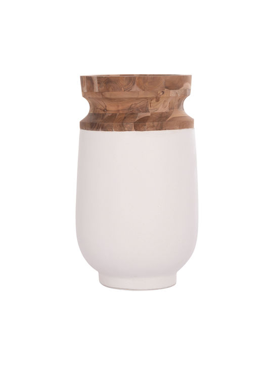 HomeMarkt Decorative Vase Linter White 34x34x60cm