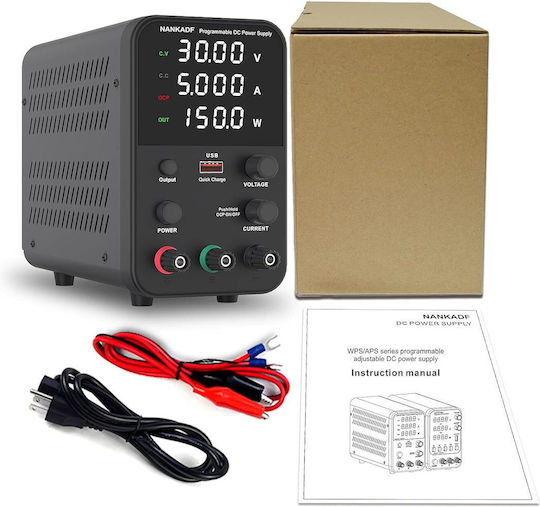 Surse de Alimentare Pentru Laborator 0-30 V 0-5 A 150 W Ecran Led Ventilator de Răcire Protecție La Supra-Încărcare Ocp 15w Port Usb Stabilizare Tensiune Curent Cv Cc