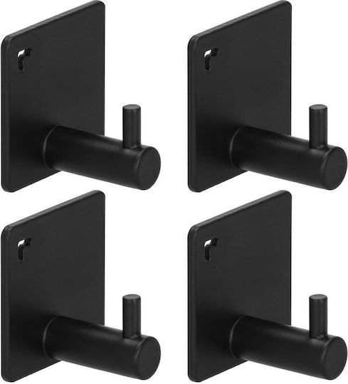 Cârlig de Baie Simplu cu șuruburi ​4.5x4.5cm Negru