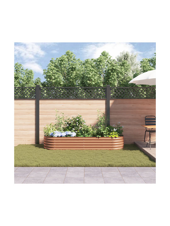 vidaXL Garden Pot Metallic Brown 240x80x44cm.