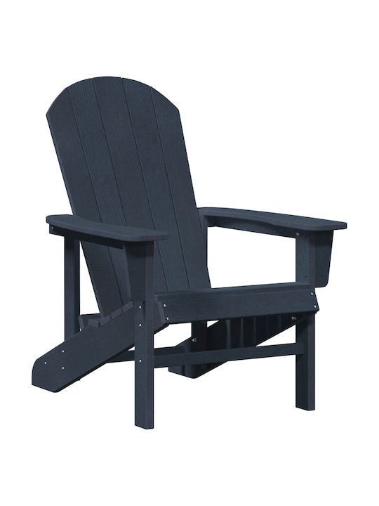 Outdoor-Stuhl Hölzernes Navy Blue 2Stück 74x58εκ.