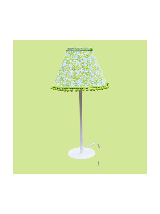Oxygen Green Fluorescent Metal Table Lamp for E27 Fitting with Green Shade and Base