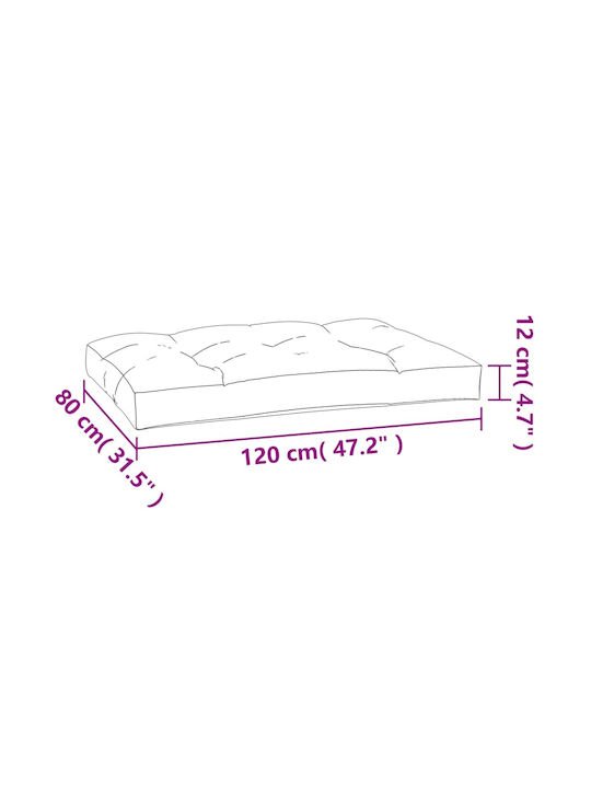vidaXL Μαξιλάρι Καναπέ Παλέτας Κόκκινο 80x120εκ.