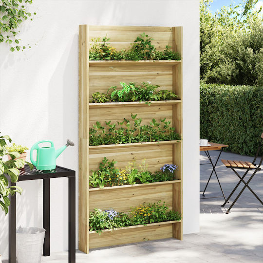 vidaXL Βάση Γλάστρας Ξύλινη Πράσινη 90x15x180εκ.