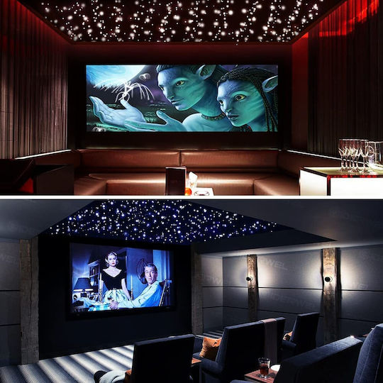 Rgbw Starry Ceiling Fiber Optic Kit Smart 200 Strands 2 Meters 0.75mm Bluetooth Control App 16 Million Colors Timer Function Music Mode