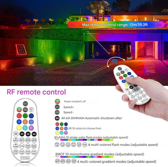 Set 6 Lămpi Solare RGB cu Telecomandă IP66