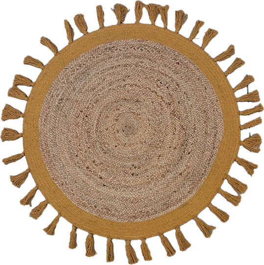 Homefit Round Tassels Φ90cm Καλοκαιρινό από Γιούτα Γιούτα Homefit Round Tassels Φ90cm Καλοκαιρινό από Γιούτα Γιούτα