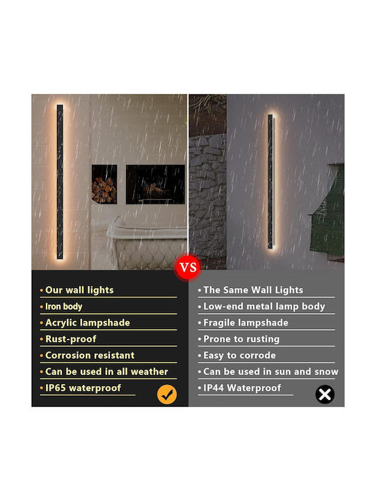 Iluminat Exterior Montat Pe Perete Liniar Led Ip65 35w Cu Alb Cald