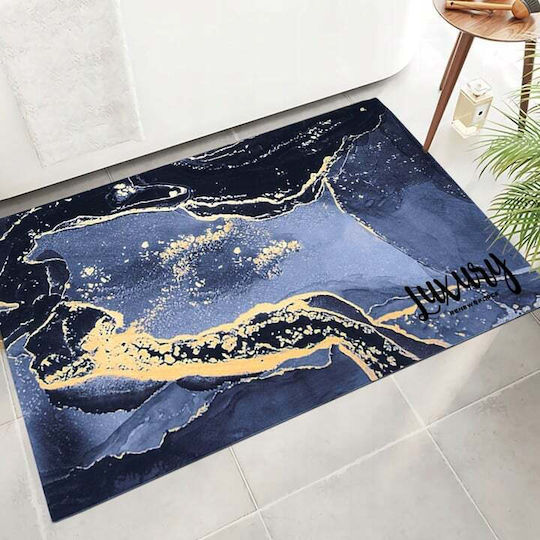 Rutschfest Badematte Synthetisch,Polyester/Cotton/Leather Rechteckig NE-BAT-MAT-02-BLEUMARIN Navy 50x80cm