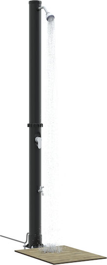vidaXL Solar Pool Shower Made of PVC with Height 217cm Gray