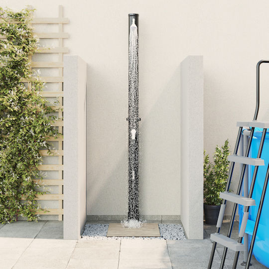 vidaXL Solar Pool Shower Made of PVC with Height 217cm Gray