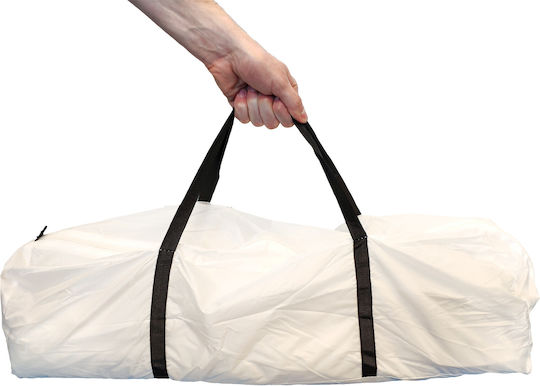Pavilion De Grădină 350x350x230 Cm Structură Din Fibră De Sticlă Acoperiș Din Poliester Rezistent La Apă Gri Alb