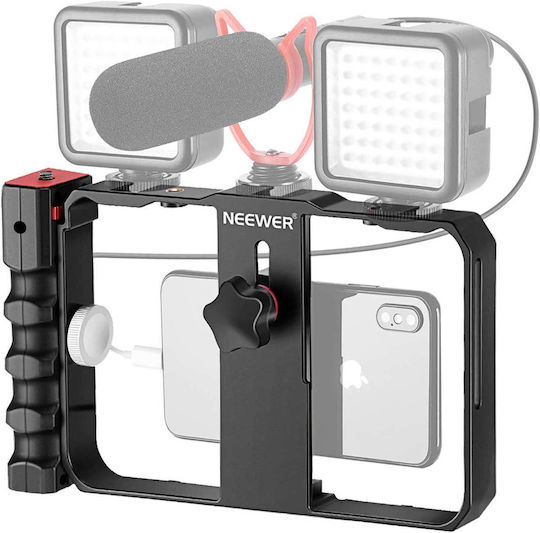 Video Rig Frame pentru Smartphone cu Filet 1/4 Orizontal Vertical pentru Montaj pe Tripod Din Aluminiu Prelucrat CNC pentru iPhone 11 Pro 11 Pro Max X Xs Huawei Samsung