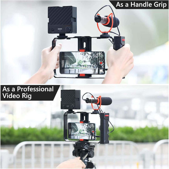 Video Rig Frame pentru Smartphone cu Filet 1/4 Orizontal Vertical pentru Montaj pe Tripod Din Aluminiu Prelucrat CNC pentru iPhone 11 Pro 11 Pro Max X Xs Huawei Samsung