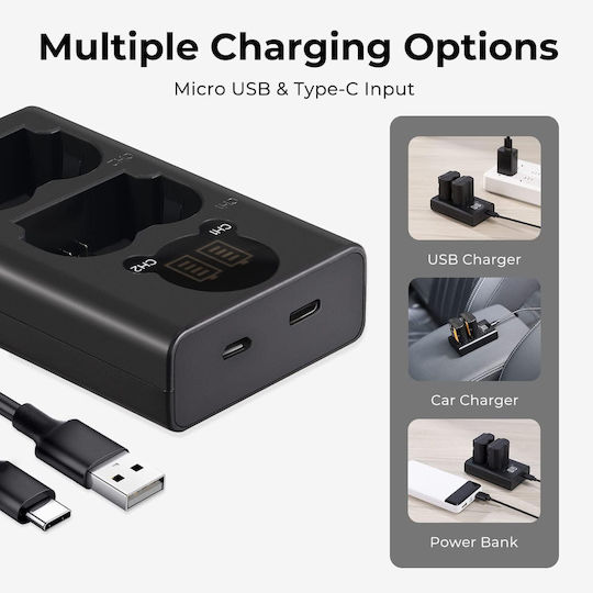 Double Battery Charger Compatible with Fujifilm