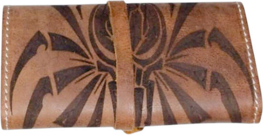 Gk Shoes Lederne Tabaktasche Braun mit Verschluss 10x16.5cm