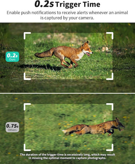 4g Trail Camera Solar Panel Motion Sensor Night Vision 170° Angle Camera Live Streaming Ip66 Waterproof App Control Sim Card 32gb Card Included Brown