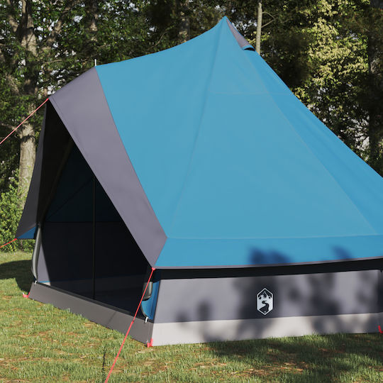 vidaXL Summer Camping Tent Teepee Blue for 8 People 400x346x250cm
