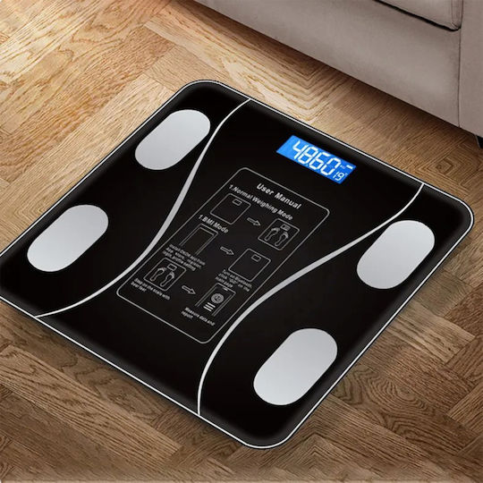 Smart Cântar de Baie 180kg cu Bluetooth Negru
