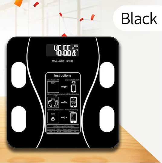 Smart Cântar de Baie 180kg cu Bluetooth Negru
