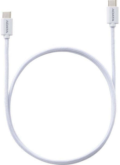 Adata USB 2.0 Kabel USB-C männlich - USB-C 100W Weiß 1m (CACC-100PN-WH)